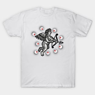 Cupid Boy angel pushing the terrestrial globe T-Shirt